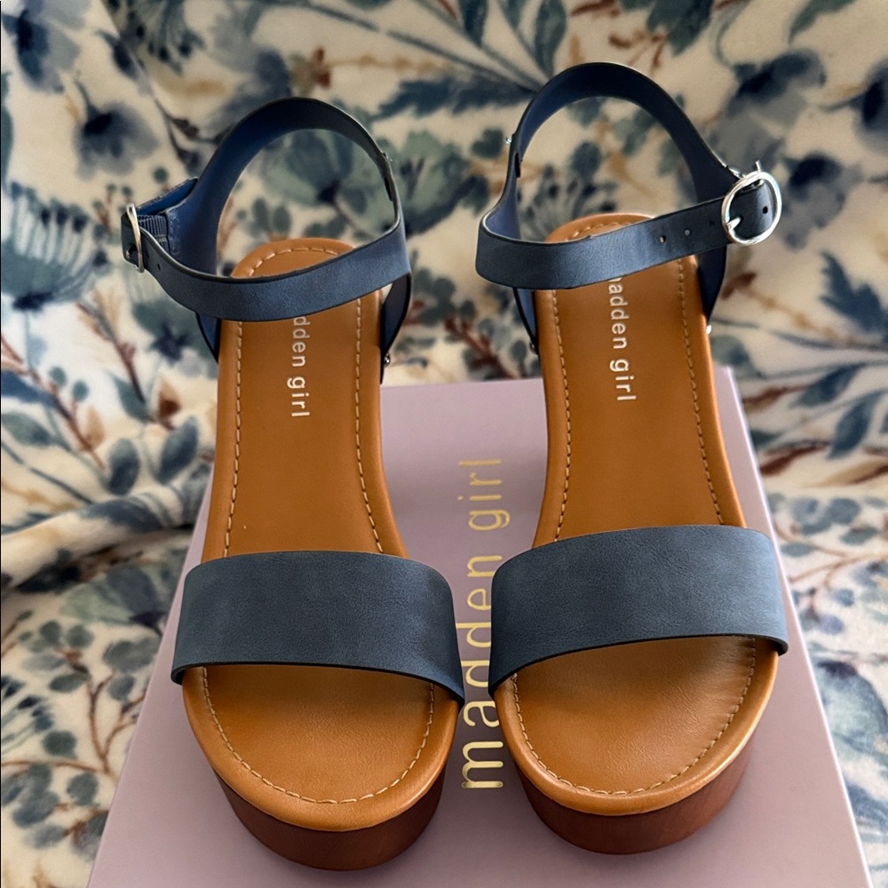 Madden Girl Navy Strap Sandals